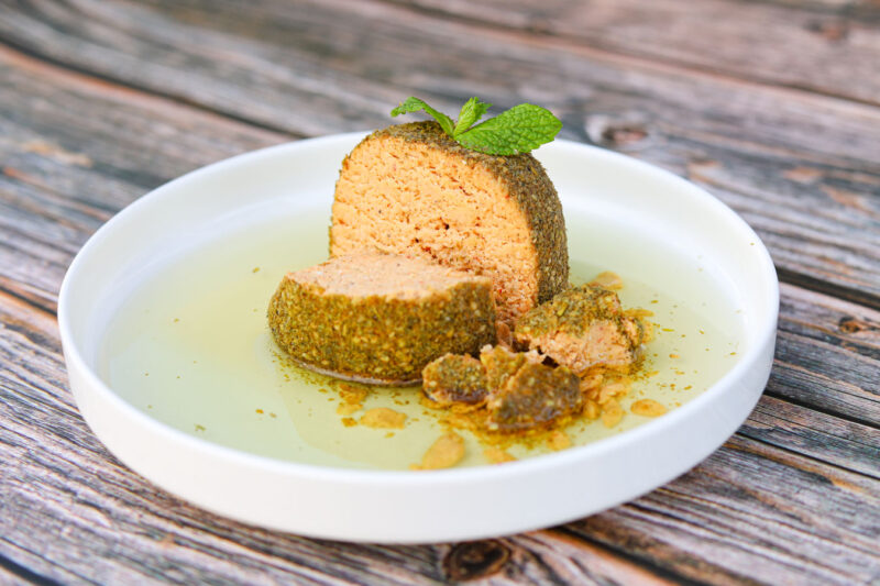 Sanklish flavored cheese on a bowl.